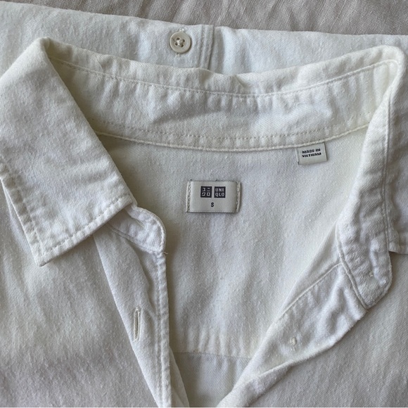 Uniqlo flannel button down shirt white size small - Picture 6 of 6